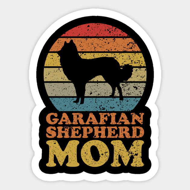Retro Sunset Garafian Shepherd Dog Mom Sticker by AmazingDesigns